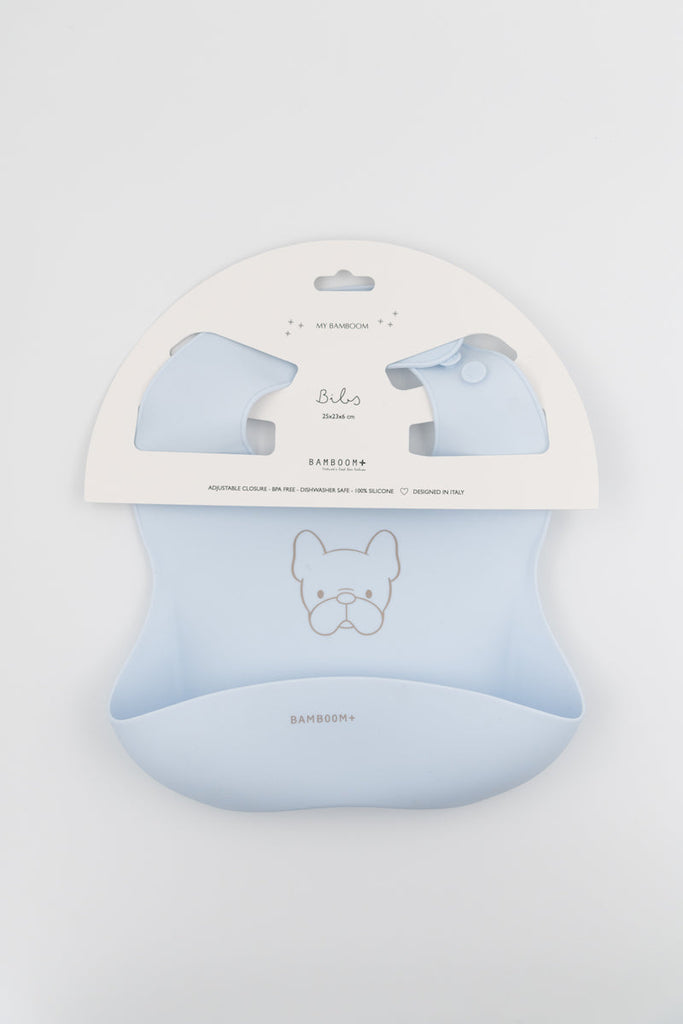 BAMBOOM Bib in silicone - Azzurro - Be Brave Boutique