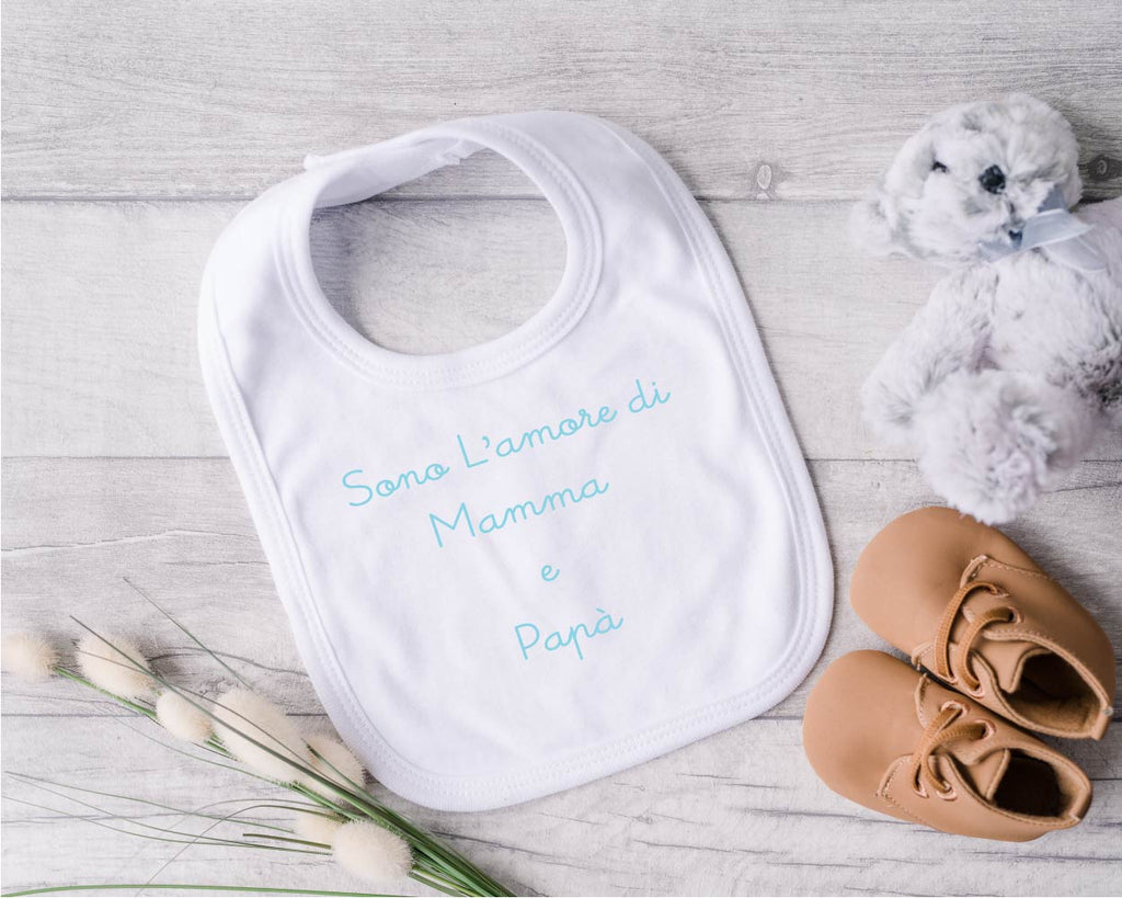 Bavaglino in Cotone organico sono l'amore di Mamma e Papà - Be Brave Boutique