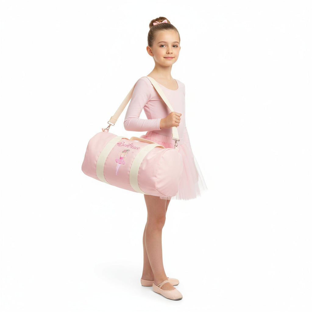 Borsone in cotone canvas personalizzato Ballerina danza Rosa
