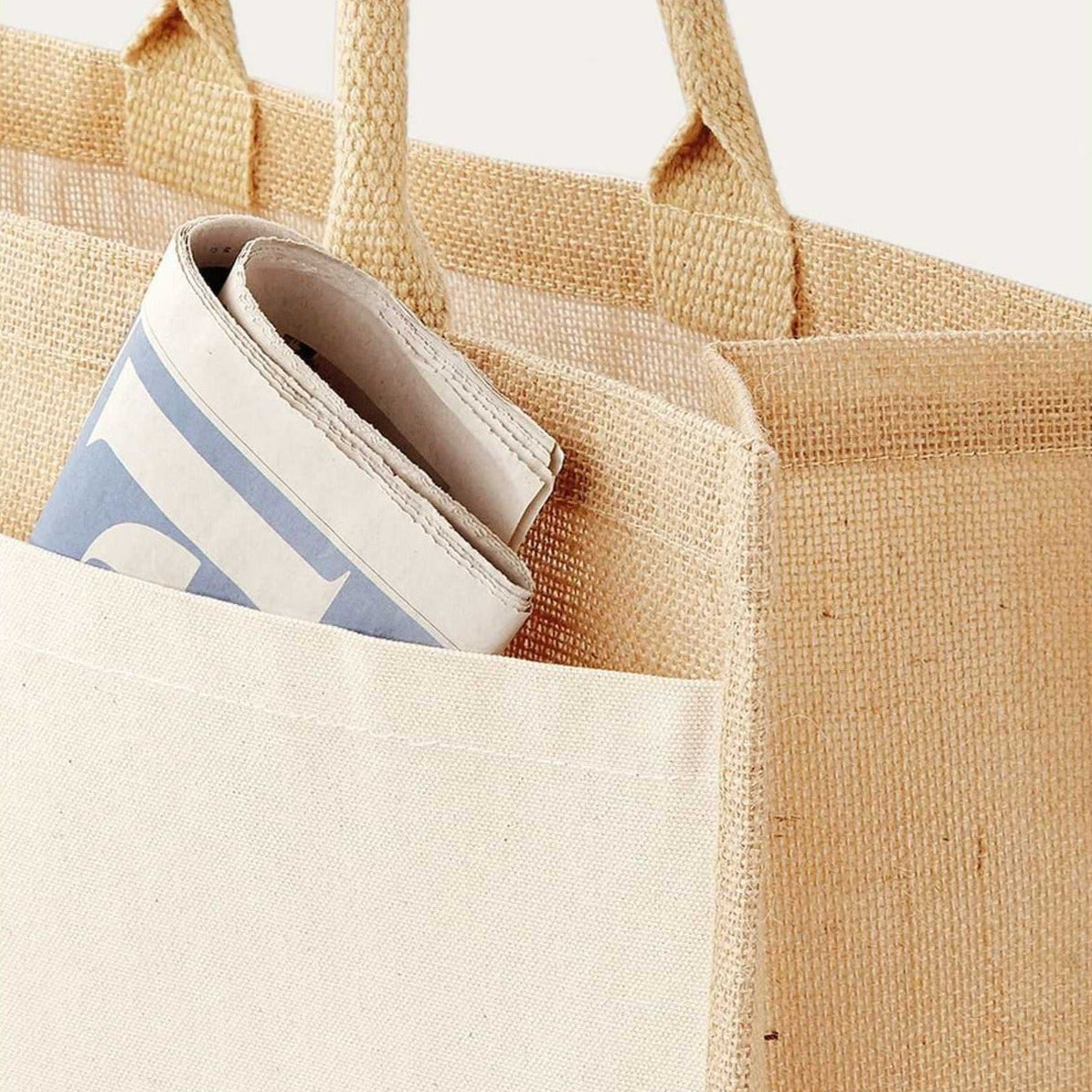 Borsa in Juta e cotone con tasca personalizzabile - Be Brave Boutique