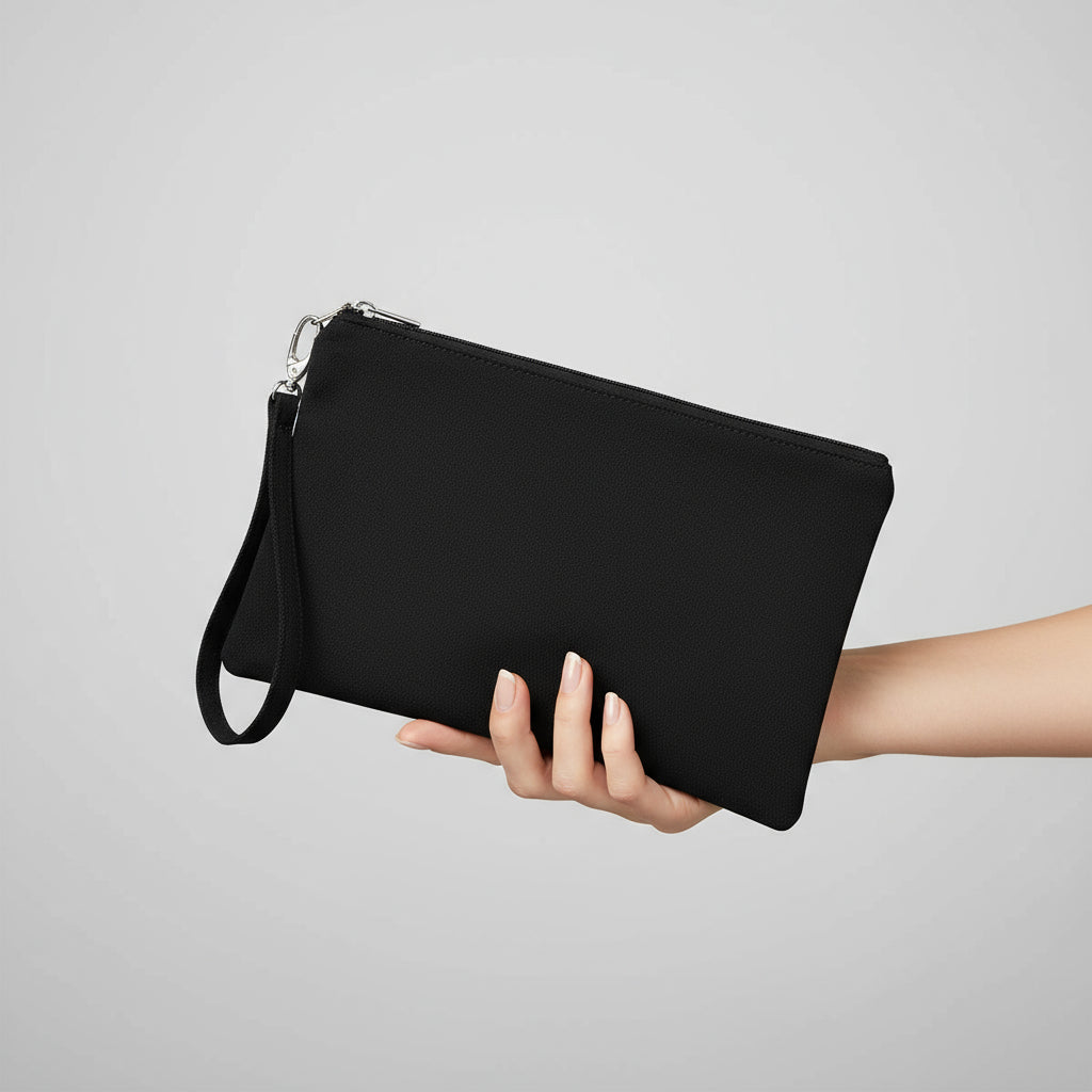 Pochette in cotone con anello da polso e zip colorata - Be Brave Boutique