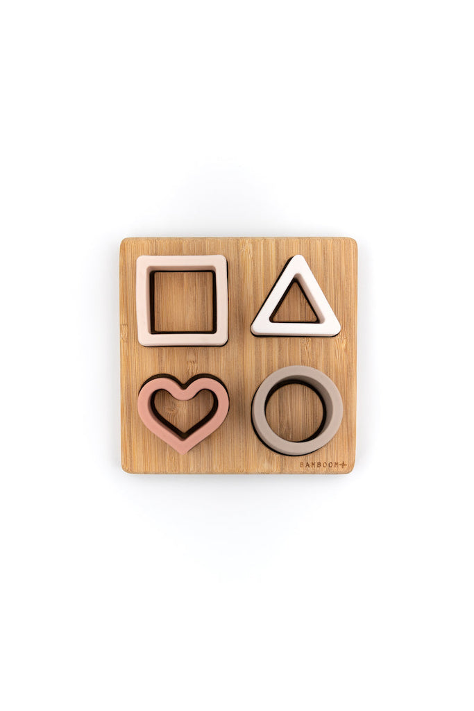 Bamboo & silicone puzzle cuore - Rosa - Be Brave Boutique