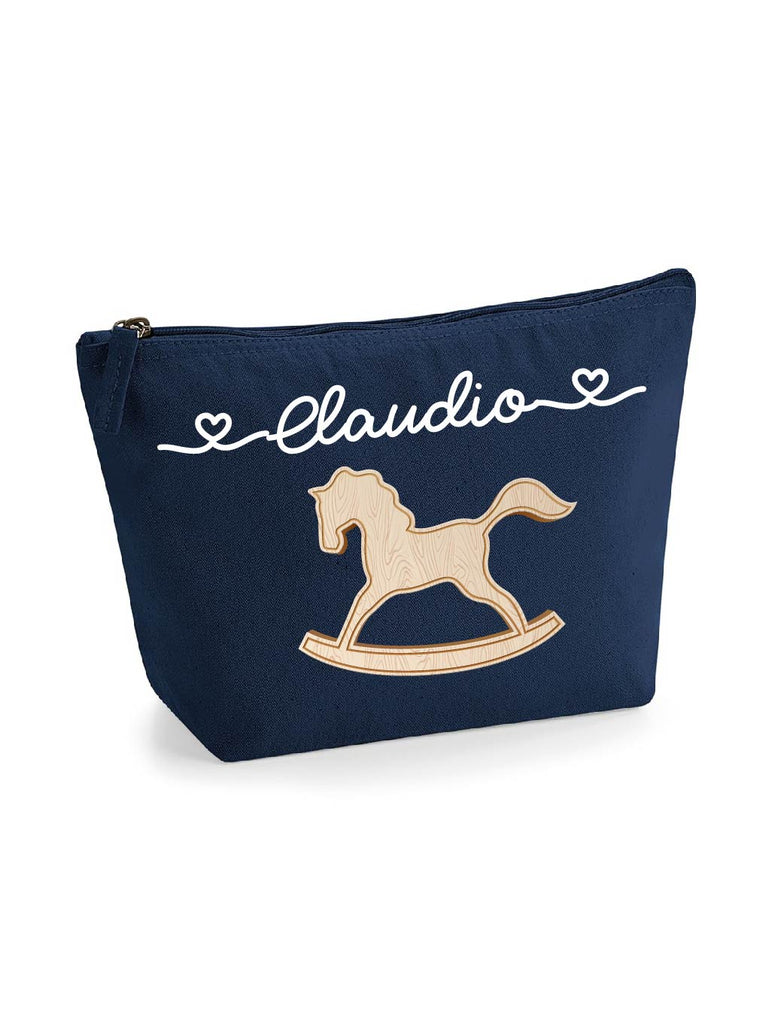 Pochette in cotone organico personalizzabile Cavallino a dondolo - Be Brave Boutique