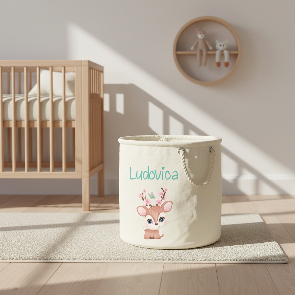 Cesta Porta giochi personalizzabile Cerbiatto - Be Brave Boutique