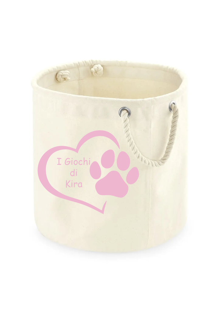 Cesta Porta giochi personalizzata con il nome del tuo Cane - Be Brave Boutique