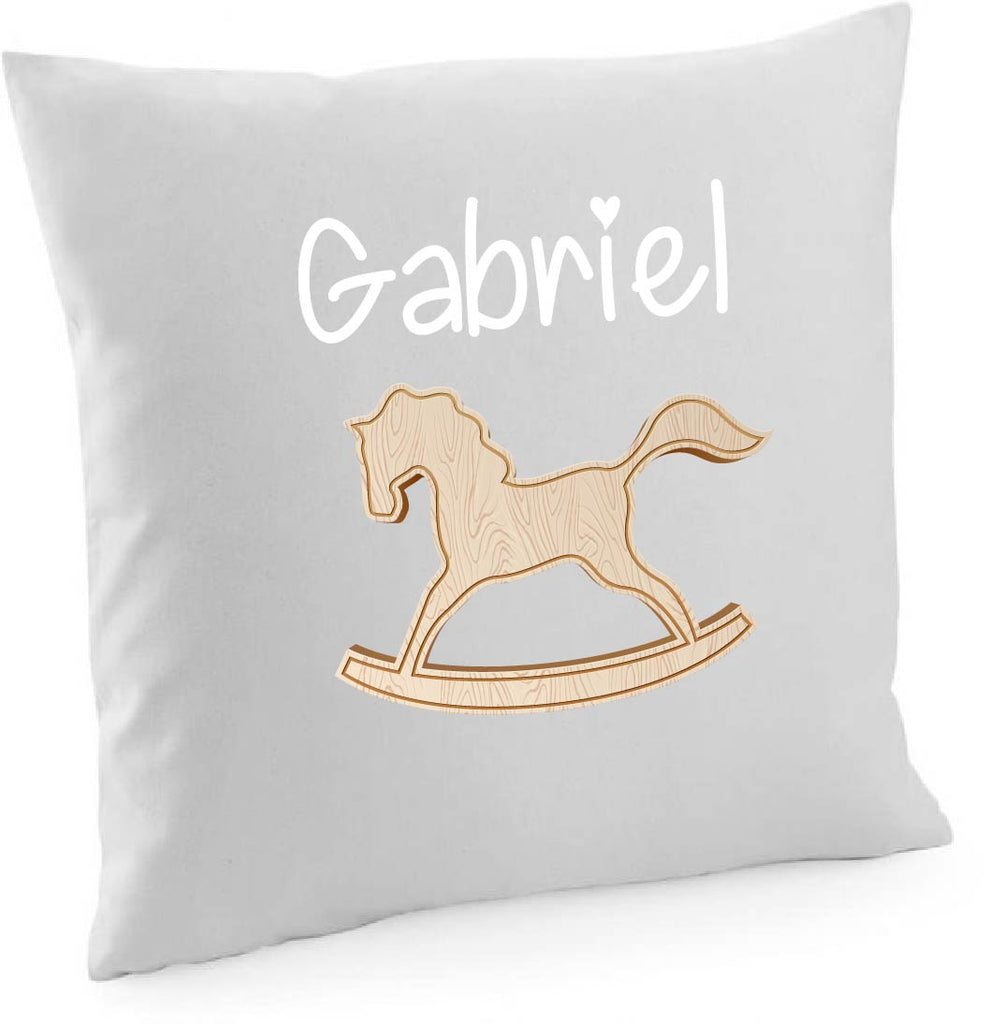 Federa in cotone per cuscino 40x40 Personalizzabile Cavallo a Dondolo - Be Brave Boutique