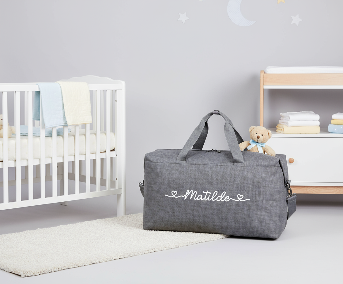 Borsone Mommy personalizzato con nome Bianco - Be Brave Boutique