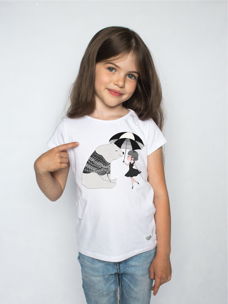 tshirt t-shirt bambina con disegni moda fiori animali sirenetta mare marmellaid cotone roller skater unicorn IN 100% COTONE - be brave boutique