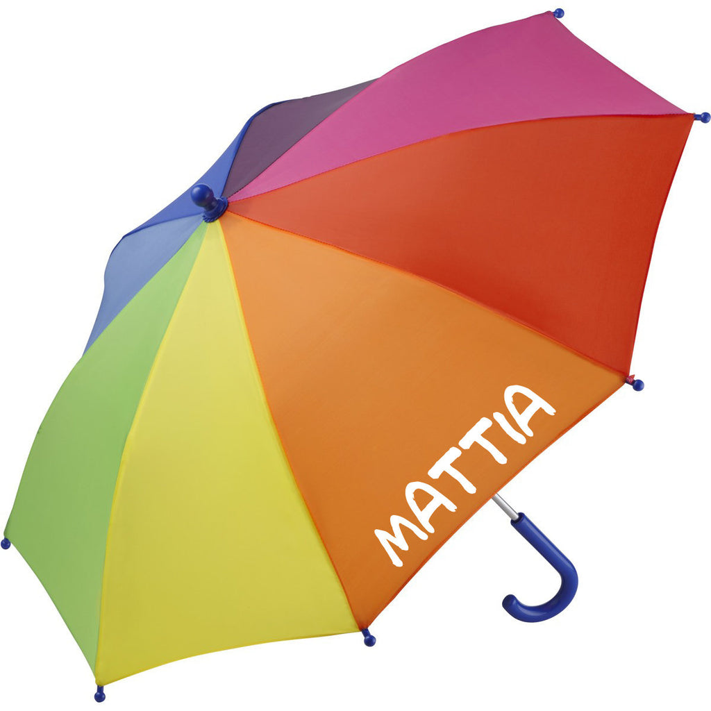 Mini ombrello per bambini personalizzato con nome ideale per asilo scuola colorato sicuro, chiusura facile angoli con protezione diametro 73 - be brave boutique