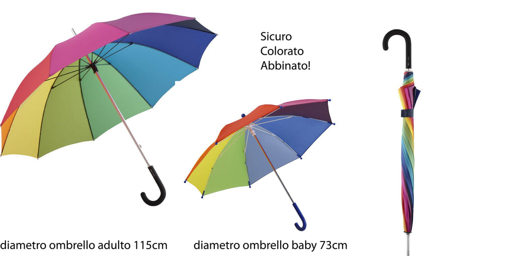 coppia ombrelli mamma bambino  manico soft-touch. Diametro: 115 cm 10 pannelli ombrello baby 73cm protezioni apertura semplice regalo natale - be brave boutique