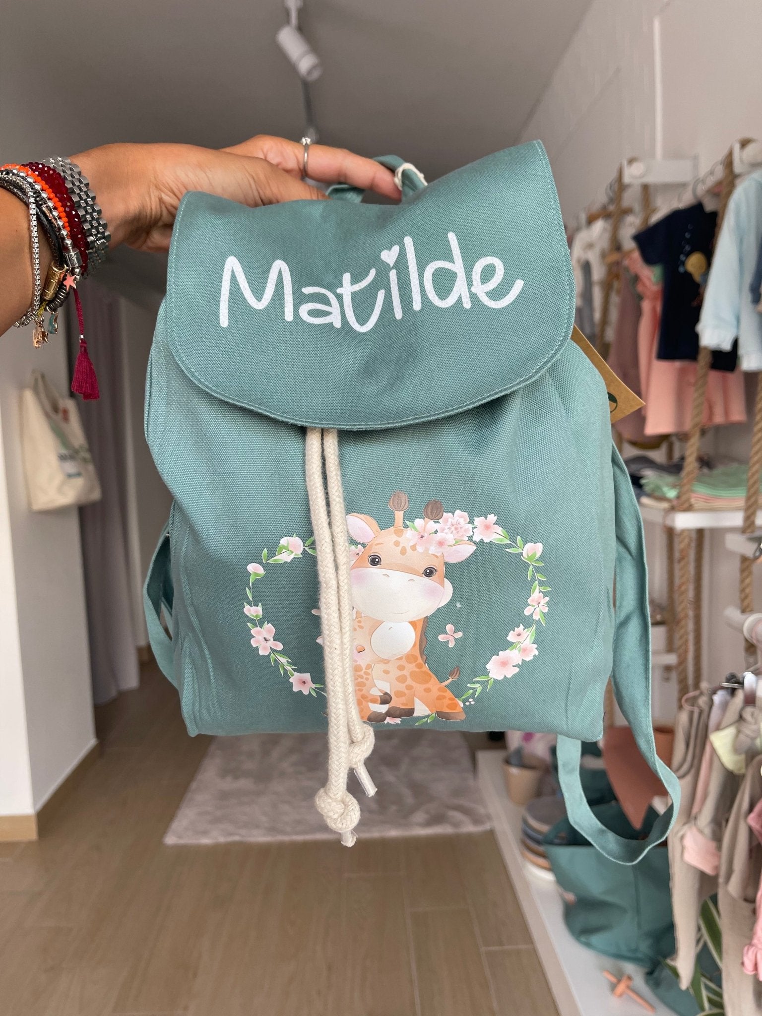 Mini Zaino in cotone e sacchetto cambi Giraffine - Be Brave Boutique