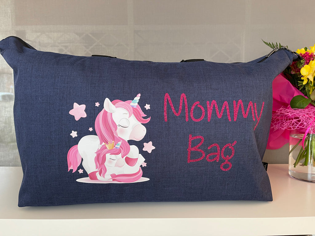 Borsone modello Family in 100% pet riciclato Unicorno Mamma - Be Brave Boutique