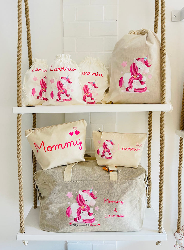 Borsone Mommy 2 beauty e 3 sacchi nascita Unicorno - Be Brave Boutique
