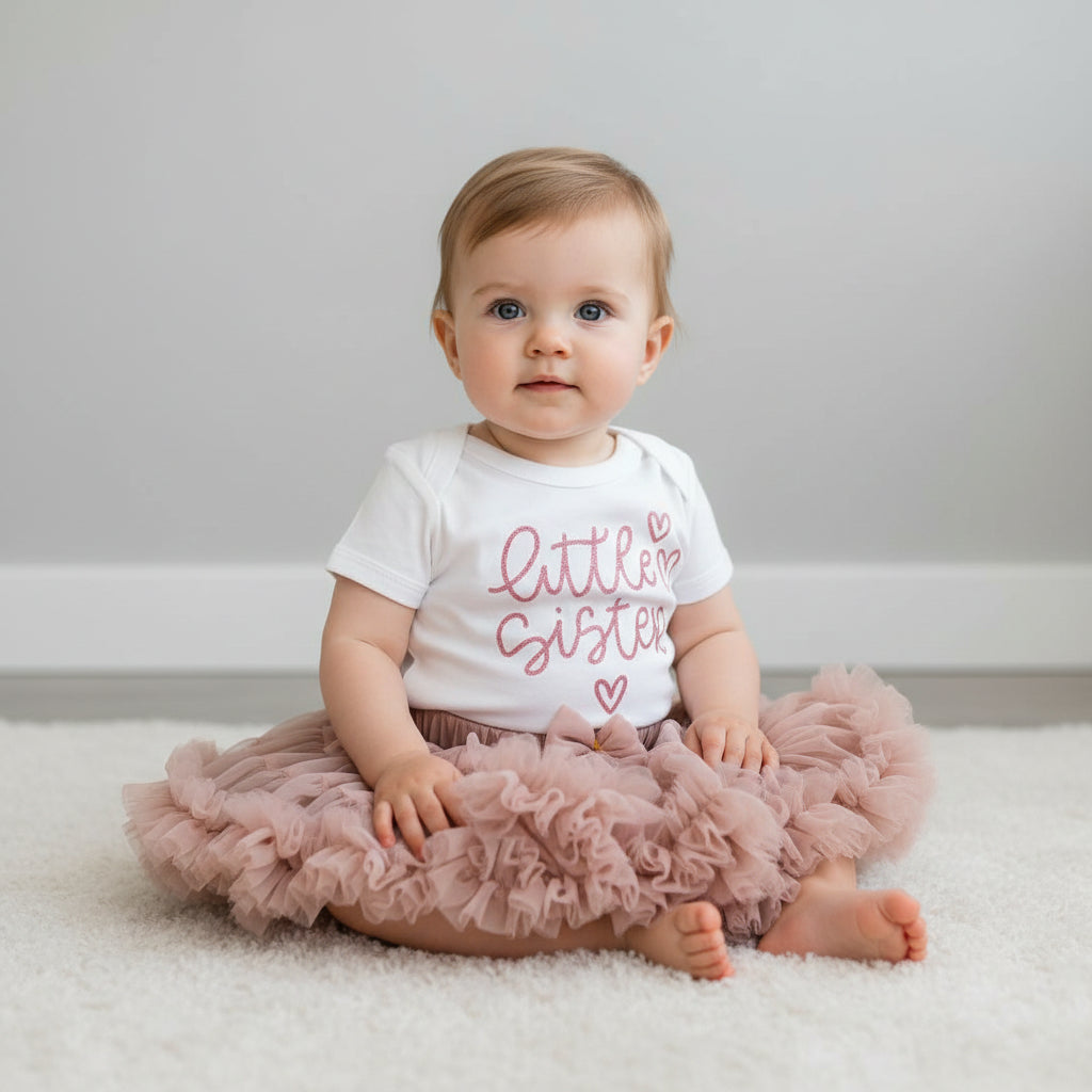 Coppia tshirt Big Sister Little Sister cuoricini - Be Brave Boutique