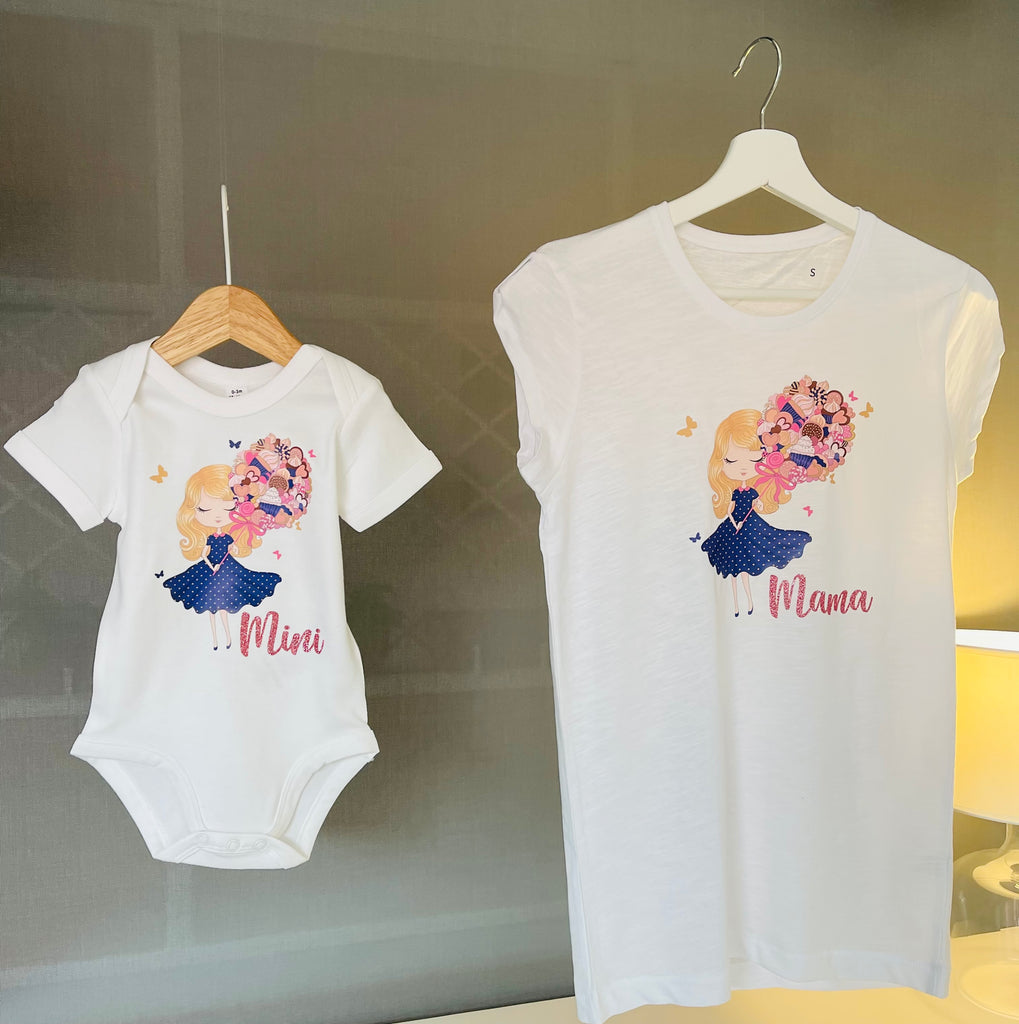 Mamma e Mini T-shirt + Body con dettaglio Glitter - Be Brave Boutique