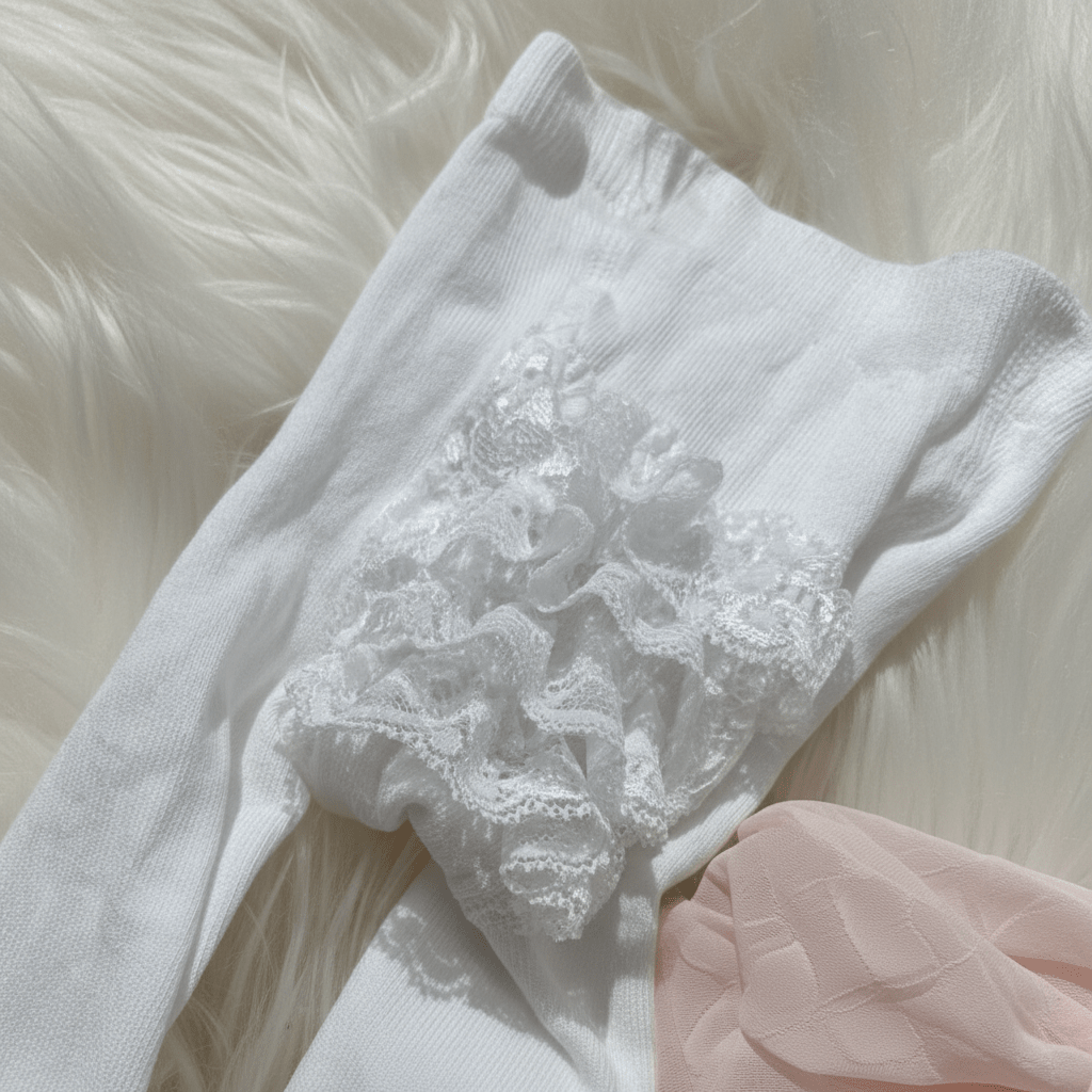 Calzamaglia Neonata Bianco con Volant elasticizzata - Be Brave Boutique