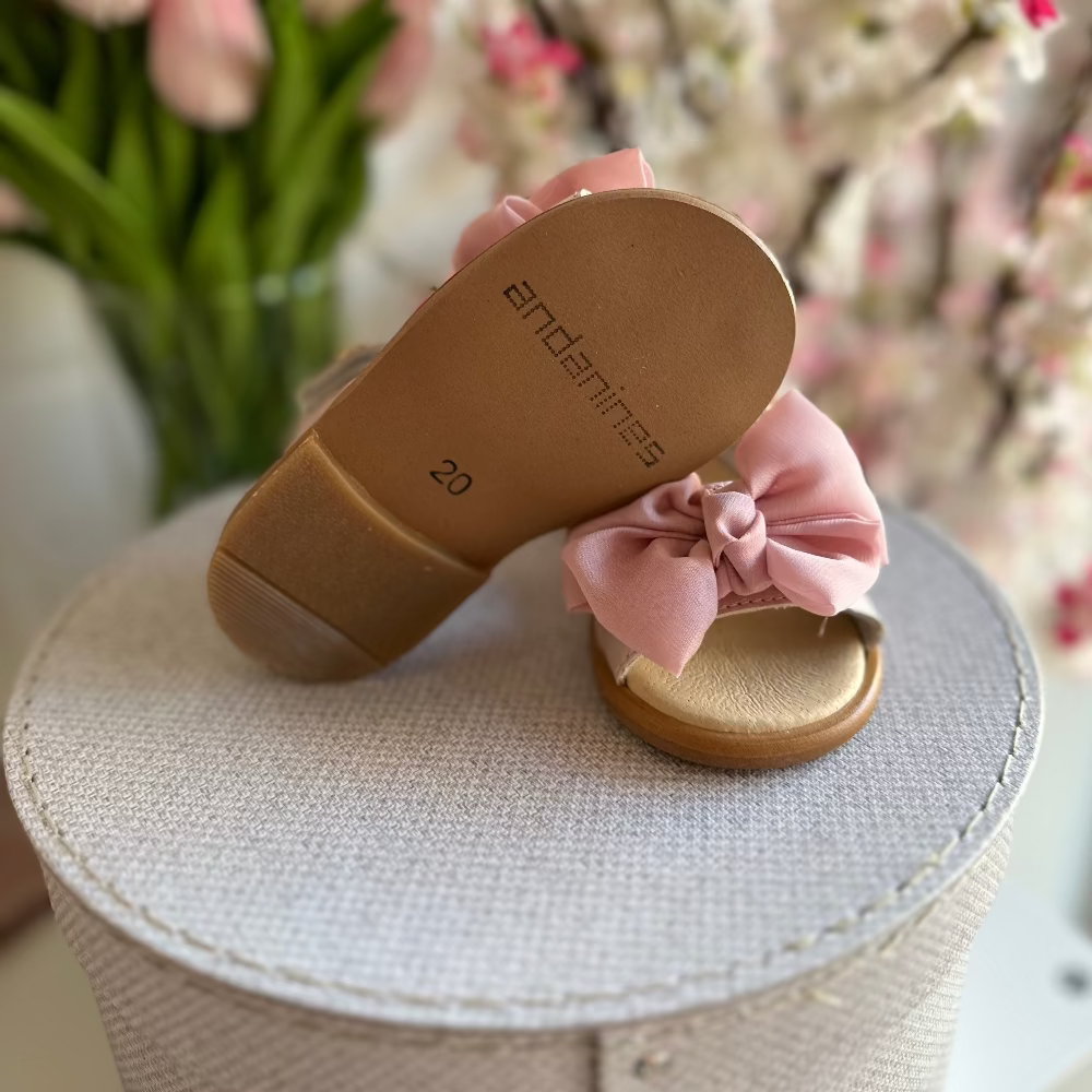 ANDANINES sandali eleganti con fiocco Rosa e plantare anatomico - Be Brave Boutique