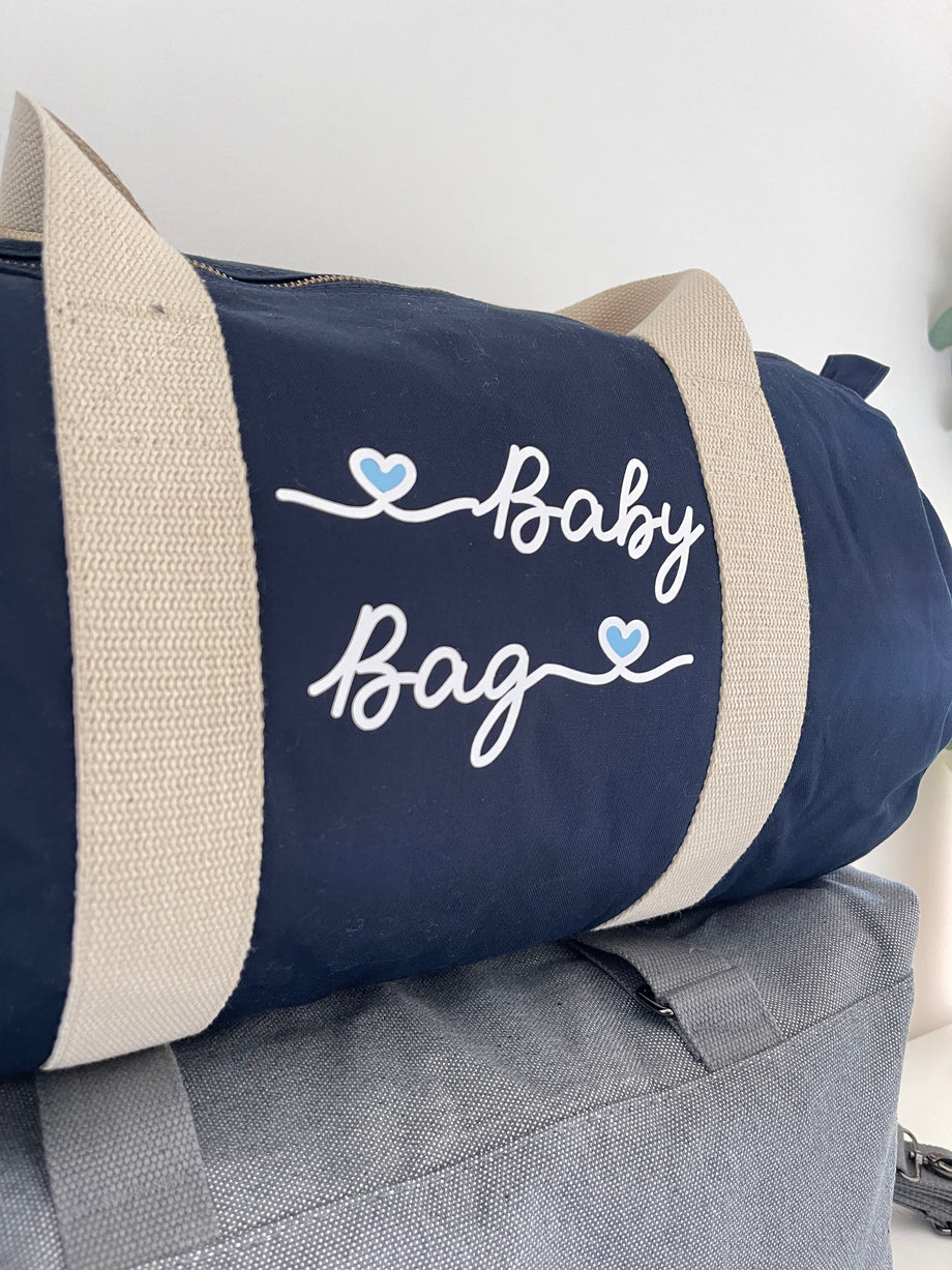 Borsone Mamma grigio E borsone Baby Blu – Be Brave Boutique