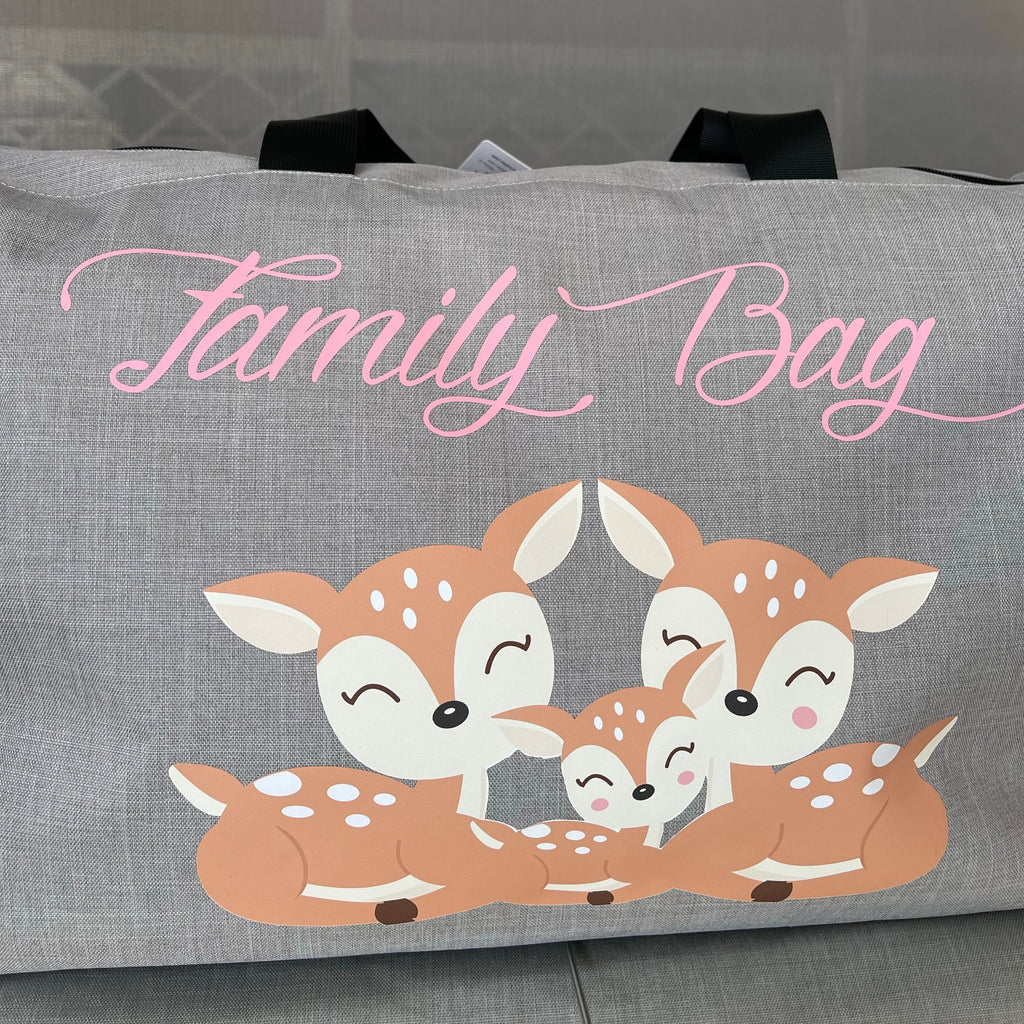 Borsone modello Family in 100% pet riciclato Famiglia Cerbiatti - Be Brave Boutique