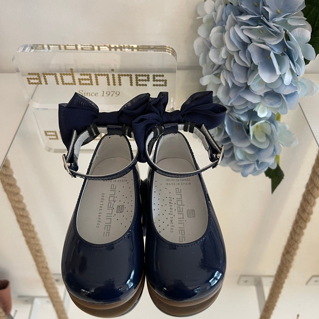 ANDANINES Ballerina con fiocco Blu navy - Be Brave Boutique