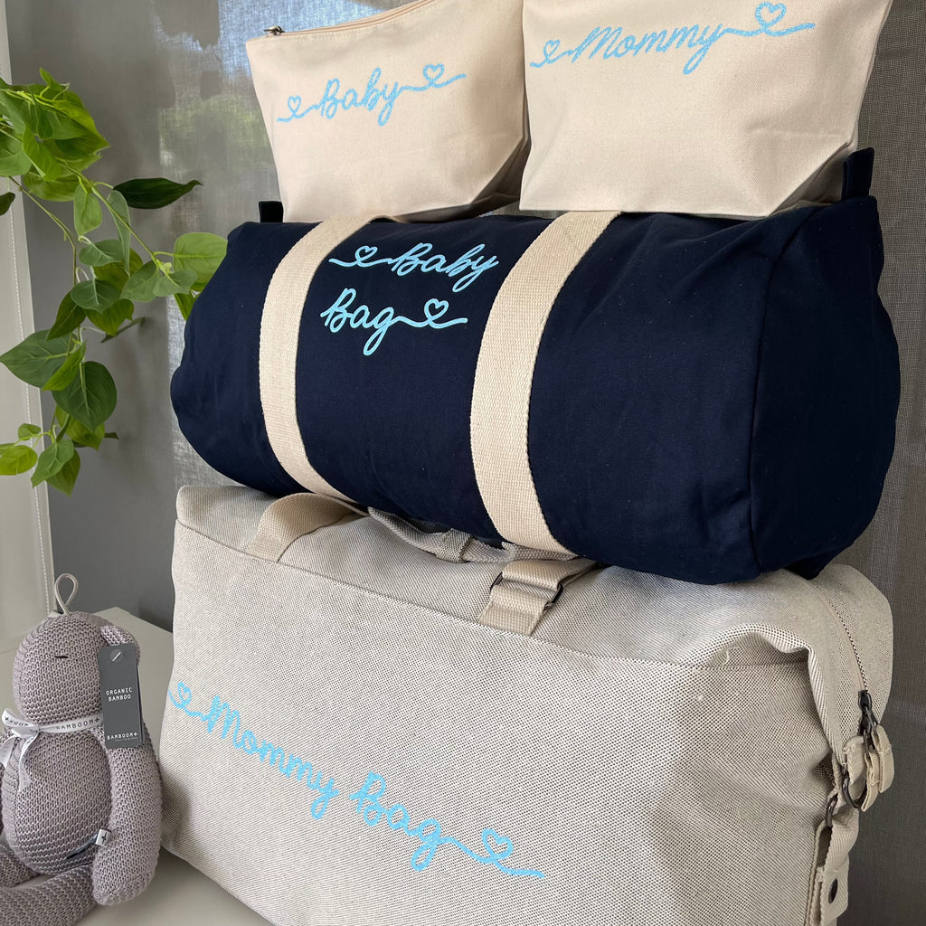 Borsone Mamma, 1 borsone Baby Blu e 2 Pochette - Be Brave Boutique