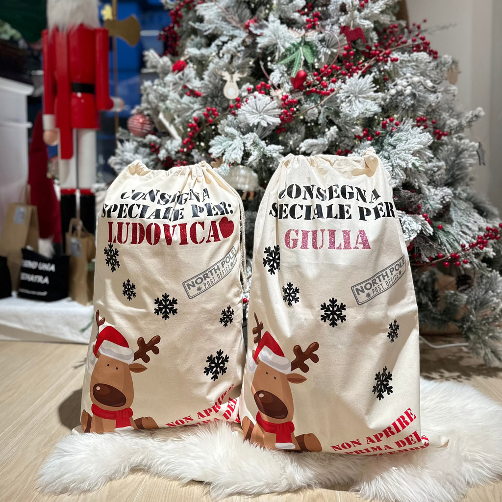 Sacca XXL Porta Regali di Natale Personalizzata per Bambini - Be Brave Boutique
