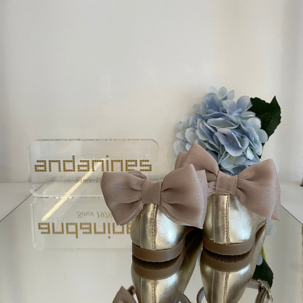 ANDANINES Ballerina con fiocco Oro - Be Brave Boutique