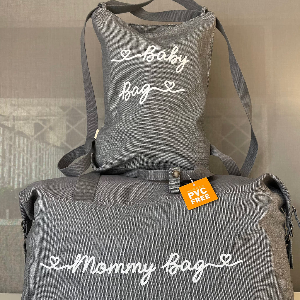 Borsone Mommy e Borsa Zaino in Polycotton Grey – Be Brave Boutique