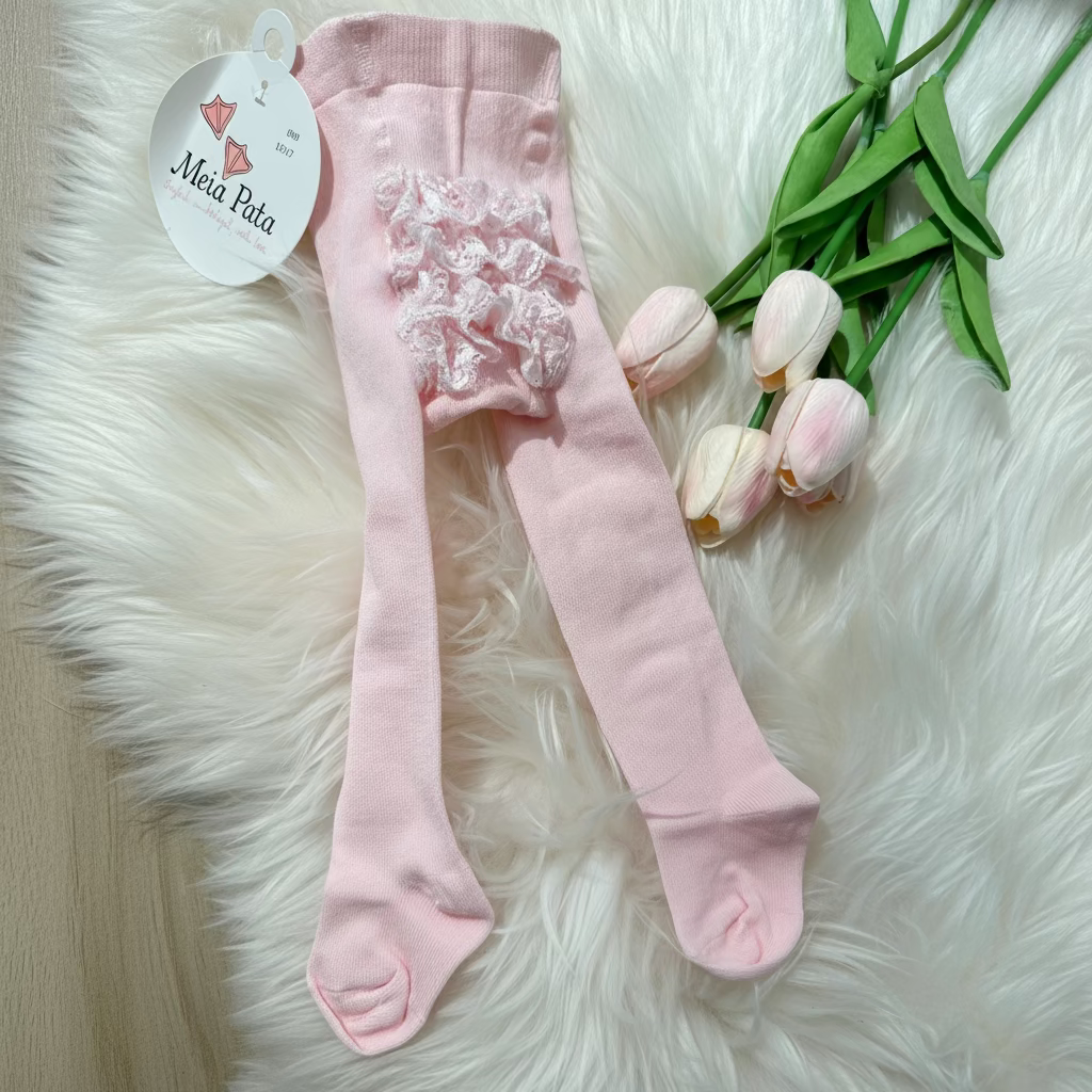 Calzamaglia Neonata Rosa con Volant elasticizzata - Be Brave Boutique