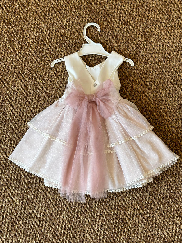 Abitino da cerimonia Bianco/Rosa da 2 a 6 anni - Be Brave Boutique