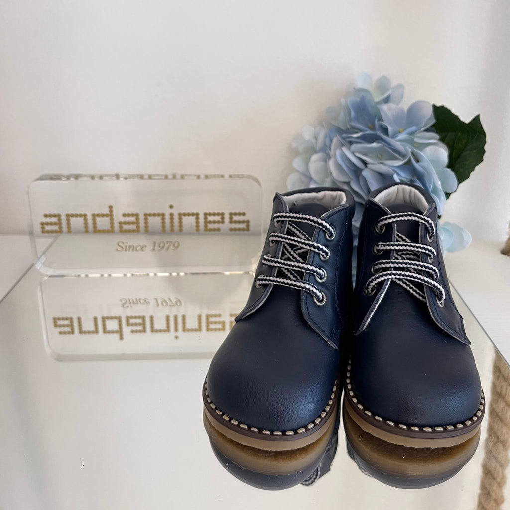 ANDANINES Stivaletto in pelle  morbida bimbo Blu - Be Brave Boutique