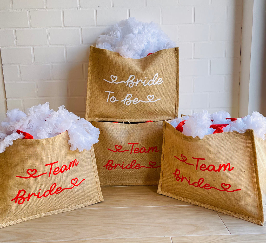 Borsa in Juta personalizzabile Regalo maestre o team bride - Be Brave Boutique