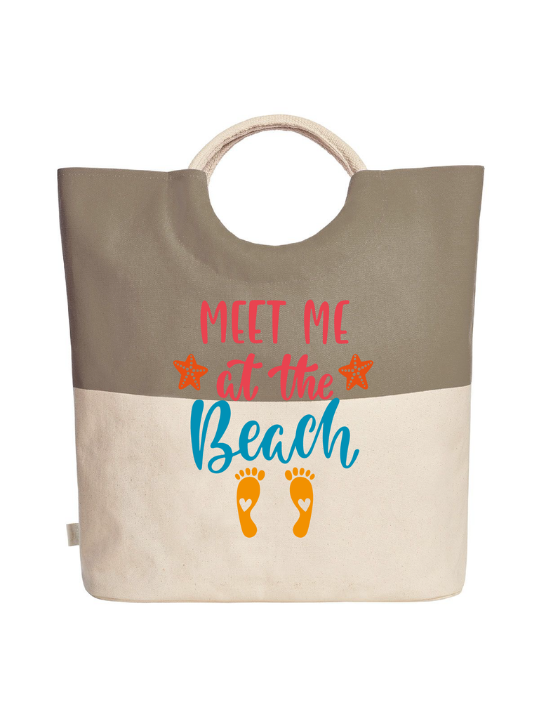 Borsa mare in cotone con manici arrotondati - Be Brave Boutique