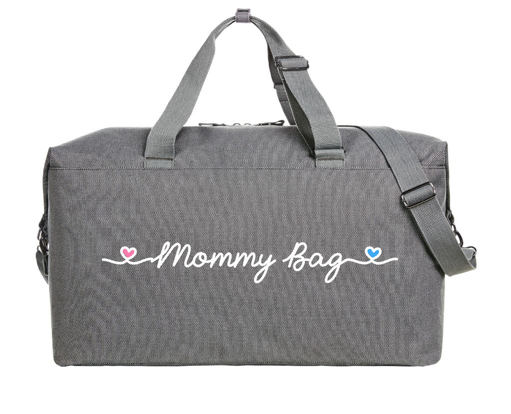 Borsone Mommy Bag Grey bianco/rosa-azzurro - Be Brave Boutique