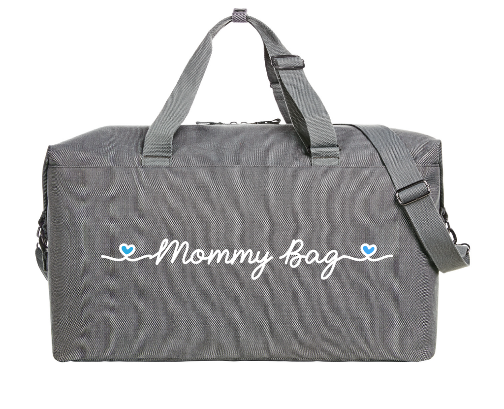 Borsone Mommy Bag Grey bianco/azzurro - Be Brave Boutique