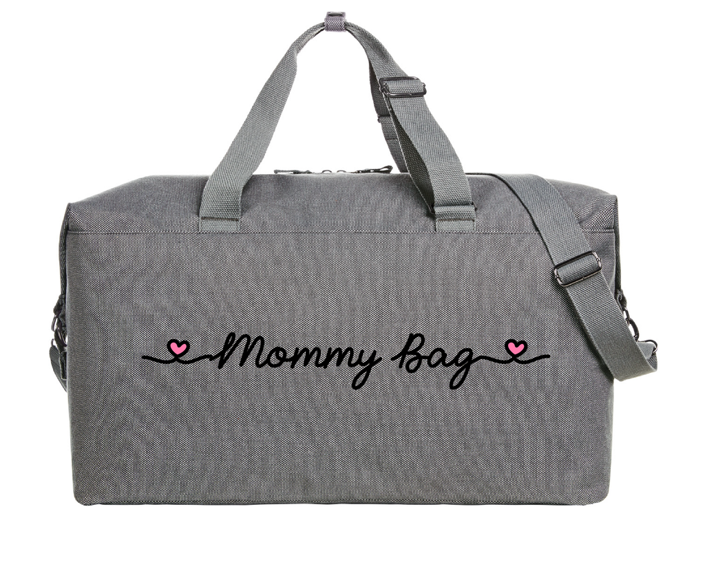 Borsone Mommy Bag Grey nero/rosa - Be Brave Boutique