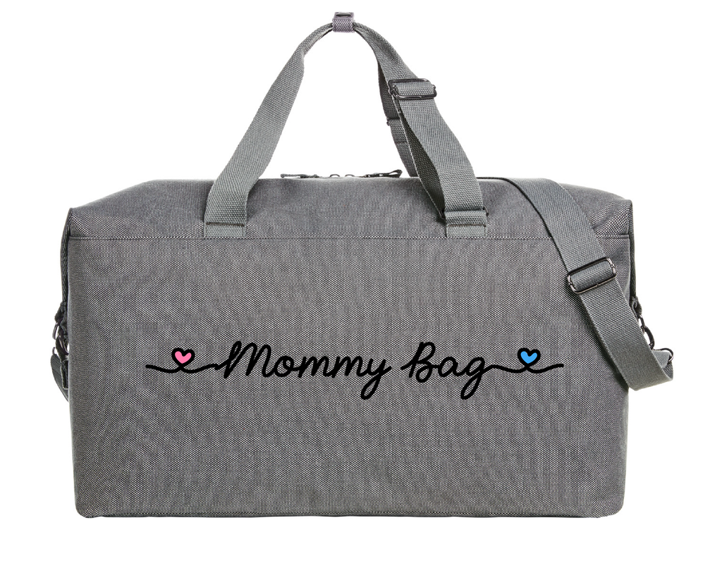 Borsone Mommy Bag Grey nero/rosa-azzurro - Be Brave Boutique