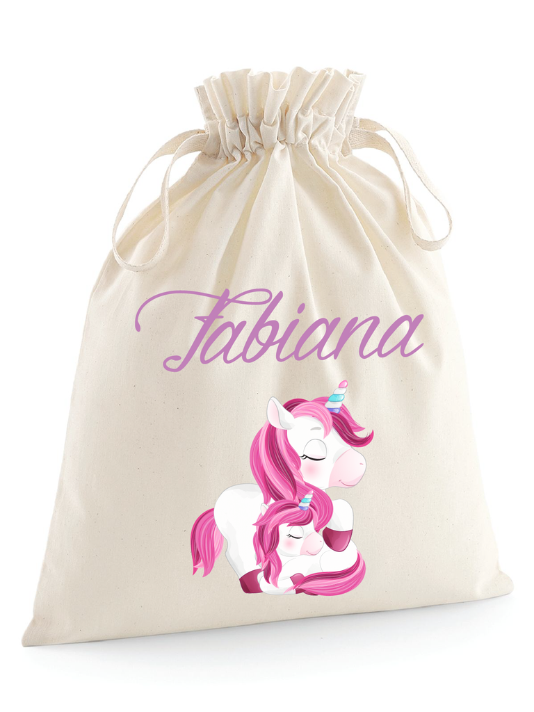 Sacchetti primi cambi personalizzabili Unicorno e Mamma - Be Brave Boutique