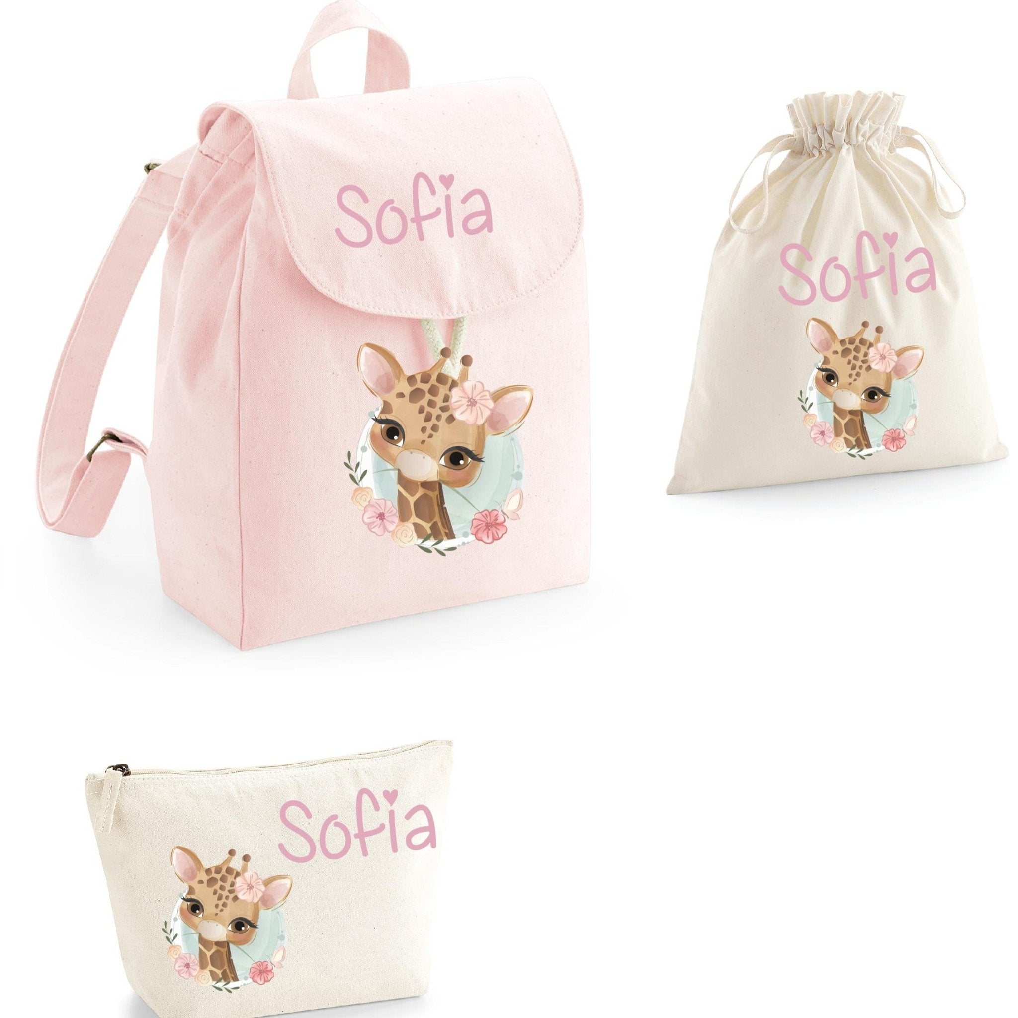 Set asilo Mini Zaino, Sacchetto cambi e beauty Giraffa - Be Brave Boutique