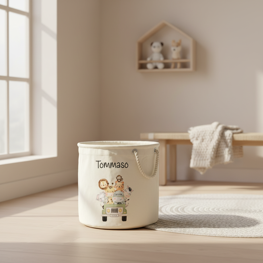 Cesta Porta giochi personalizzabile Safari - Be Brave Boutique